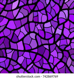 abstract vector stained-glass mosaic background - purple and violet