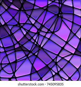abstract vector stained-glass mosaic background - purple and violet