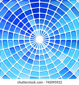 abstract vector stained-glass mosaic background - bright blue
