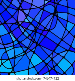 abstract vector stained-glass mosaic background - bright blue