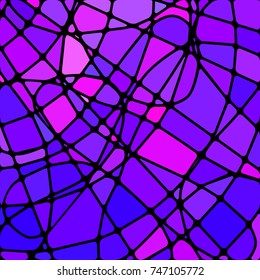 abstract vector stained-glass mosaic background - purple and violet