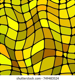abstract vector stained-glass mosaic background - yellow and brown