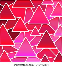 abstract vector stained-glass mosaic background - purple triangles