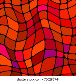 abstract vector stained-glass mosaic background - red and orange