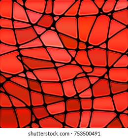abstract vector stained-glass mosaic background - bright red