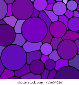 abstract vector stained-glass mosaic background - violet circles