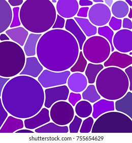 abstract vector stained-glass mosaic background - violet circles