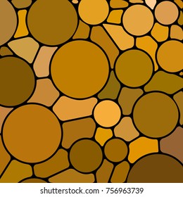 abstract vector stained-glass mosaic background - brown circles