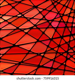 abstract vector stained-glass mosaic background - bright red