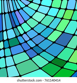 abstract vector stained-glass mosaic background - green and blue