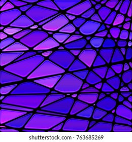 abstract vector stained-glass mosaic background - blue and violet