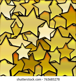 abstract vector stained-glass mosaic background - yellow stars