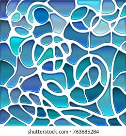 abstract vector stained-glass mosaic background - blue and violet