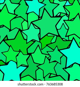 abstract vector stained-glass mosaic background - green stars