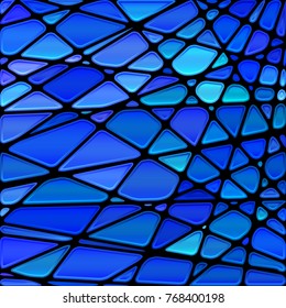 abstract vector stained-glass mosaic background - bright blue
