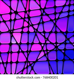 abstract vector stained-glass mosaic background - purple and violet