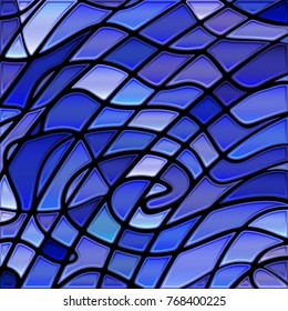 abstract vector stained-glass mosaic background - blue and violet