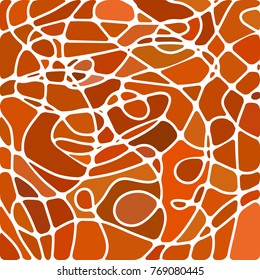 abstract vector stained-glass mosaic background - orange and brown