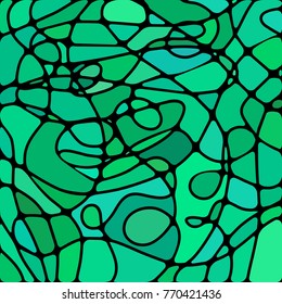 abstract vector stained-glass mosaic background - green and teal
