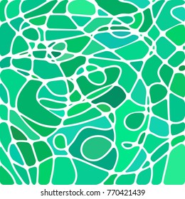 abstract vector stained-glass mosaic background - green and teal