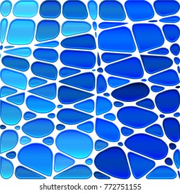 abstract vector stained-glass mosaic background - bright and light blue