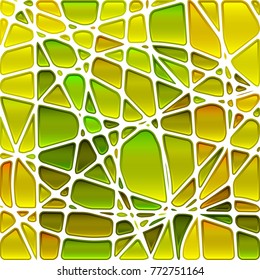 abstract vector stained-glass mosaic background - green and yellow