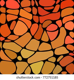 abstract vector stained-glass mosaic background - orange and brown