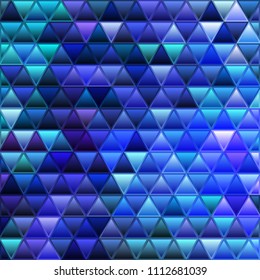 abstract vector stained-glass triangle mosaic background - bright blue