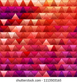abstract vector stained-glass triangle mosaic background - red and purple
