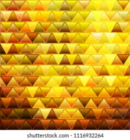 abstract vector stained-glass triangle mosaic background - golden