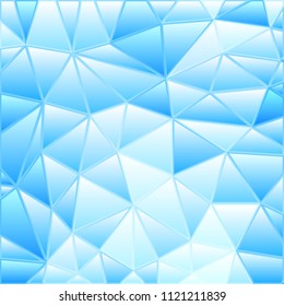 abstract vector stained-glass triangle mosaic background - light blue