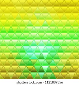 abstract vector stained-glass triangle mosaic background - green and yellow