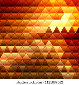 abstract vector stained-glass triangle mosaic background - orange and yellow