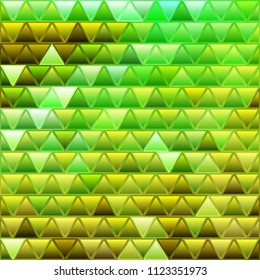 abstract vector stained-glass triangle mosaic background - green and yellow