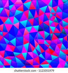 abstract vector stained-glass triangle mosaic background - blue and purple