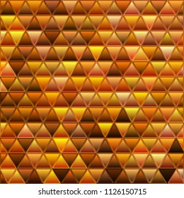 abstract vector stained-glass triangle mosaic background - orange and brown