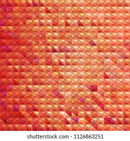 abstract vector stained-glass triangle mosaic background - red