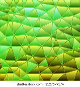 abstract vector stained-glass triangle mosaic background - bright green