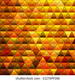 abstract vector stained-glass triangle mosaic background - orange and brown