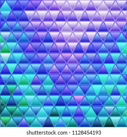 abstract vector stained-glass triangle mosaic background - blue and violet
