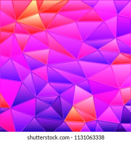 abstract vector stained-glass triangle mosaic background - purple and violet