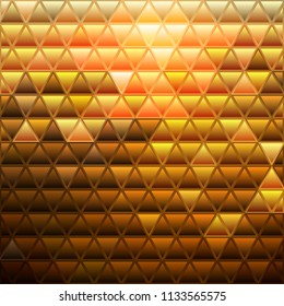 abstract vector stained-glass triangle mosaic background - orange and brown