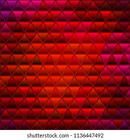 abstract vector stained-glass triangle mosaic background - red
