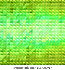 abstract vector stained-glass triangle mosaic background - green