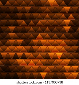 abstract vector stained-glass triangle mosaic background - brown and orange
