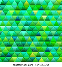abstract vector stained-glass triangle mosaic background - green