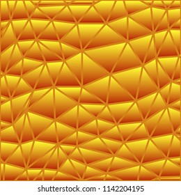 abstract vector stained-glass triangle mosaic background - yellow and orange