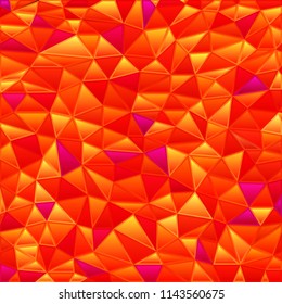 abstract vector stained-glass triangle mosaic background - red and orange