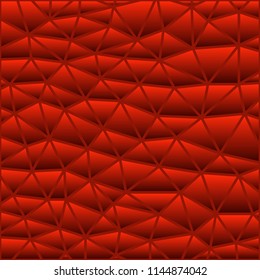 abstract vector stained-glass triangle mosaic background - bright red