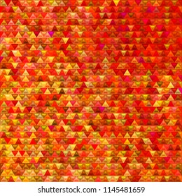 abstract vector stained-glass triangle mosaic background - red and orange